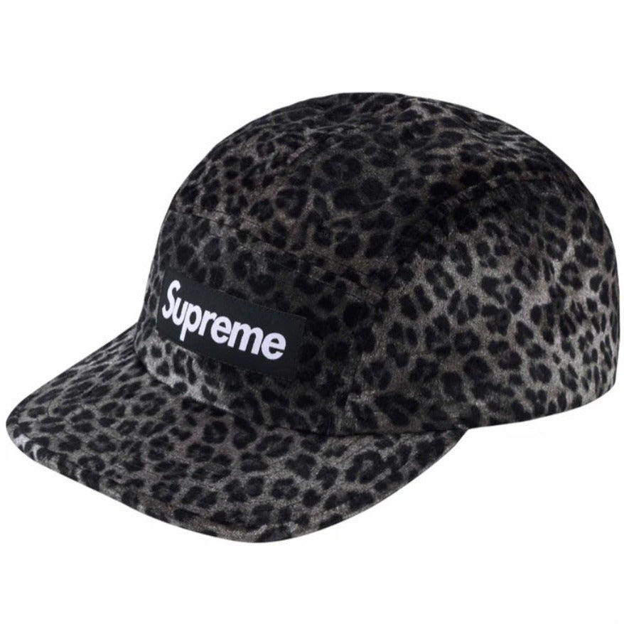 Supreme Leaopard Velvet Camp Cap 'Black'