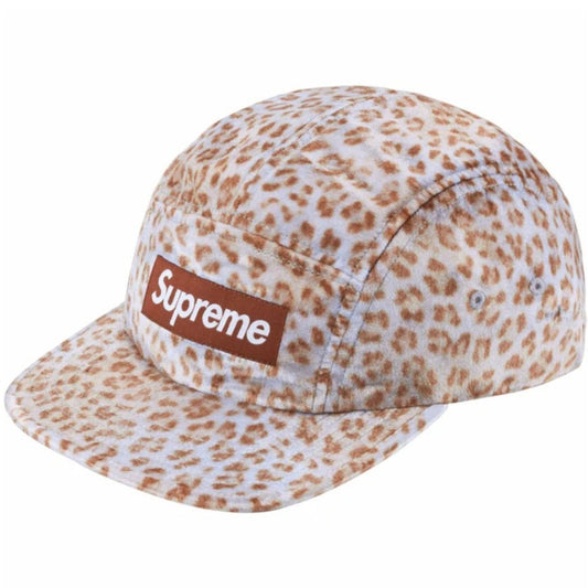 Supreme Leaopard Velvet Camp Cap 'Tan'