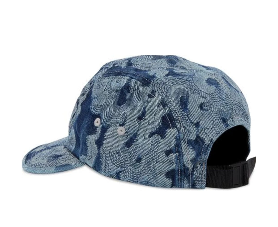 Supreme Flames Jacquard Denim Camp Cap 'Washed Indigo'